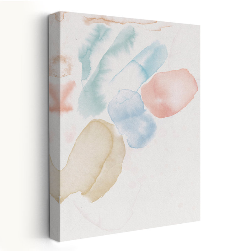 Douces teintes dans un mouvement doux I - formes abstraites à l'aquarelle, art doux, H 60 po x l 40 po