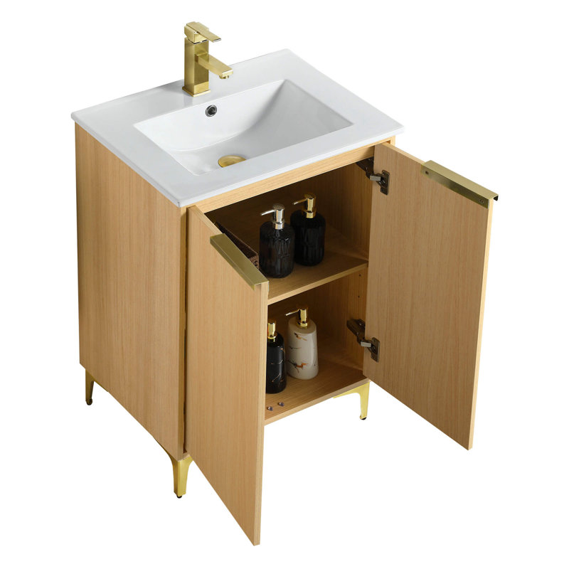 Ensemble de meuble-lavabo simple 24 po Keeter, Laiton satiné