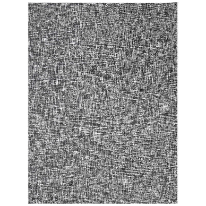 Tapis gris en laine touffeté à la main, Rectangle 2 pi x 3 pi