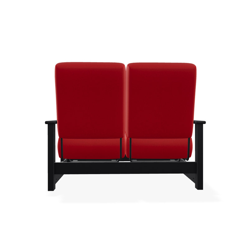 Leeward 56.5'' Wide Loveseat with Cushions, Red 1A, Black