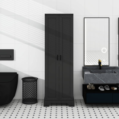 Armoire de rangement avec deux portes pour salle de bain, bureau, tablette réglable