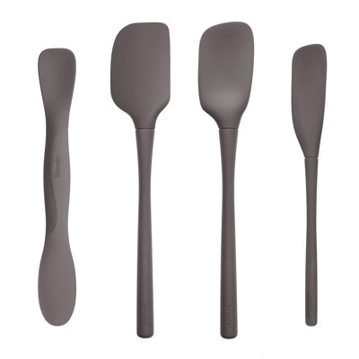 Ensemble d'ustensiles de cuisine Tovolo tout en silicone Flex-Core de 4 ustensiles, cuillère et écartement, cuillère, spatule, grattoir, ustensiles de cuisine en silicone et nylon lavables au lave-vaisselle