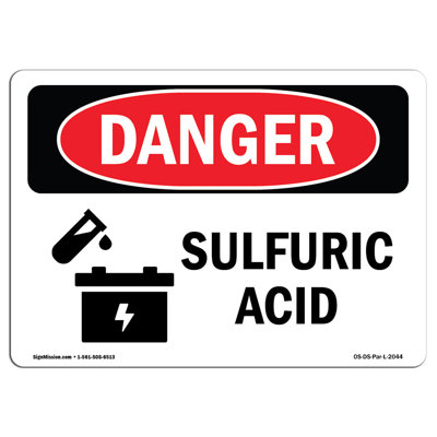 Sulfuric Acid Aluminum Sign 12 x 18