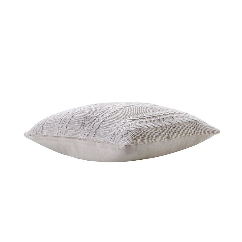 Dublin 18" x 18" Cable Knit Rectangular Decorative Pillow, White