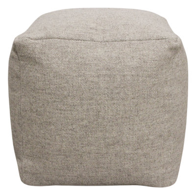 Remi Pouf In Handwoven Contemporary Orange Wool