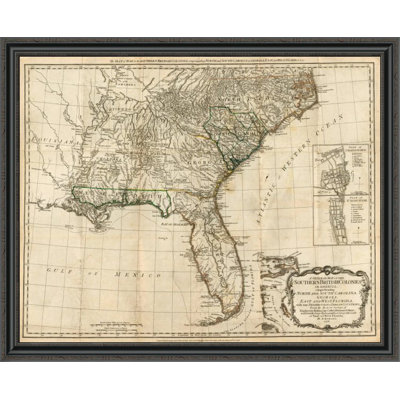 " 'A General Map Of The Southern British Colonies; In America; 1776' Framed Print " by Robert Sayer
