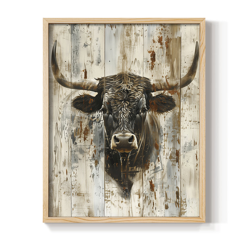 ANIMALS Series DVIII, reproduction encadrée - bois massif, Naturel, H 11 po x l 9 po