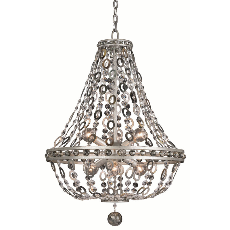 Lustre de style rétro à feuille d'argent 6 LT Lucia Allegri