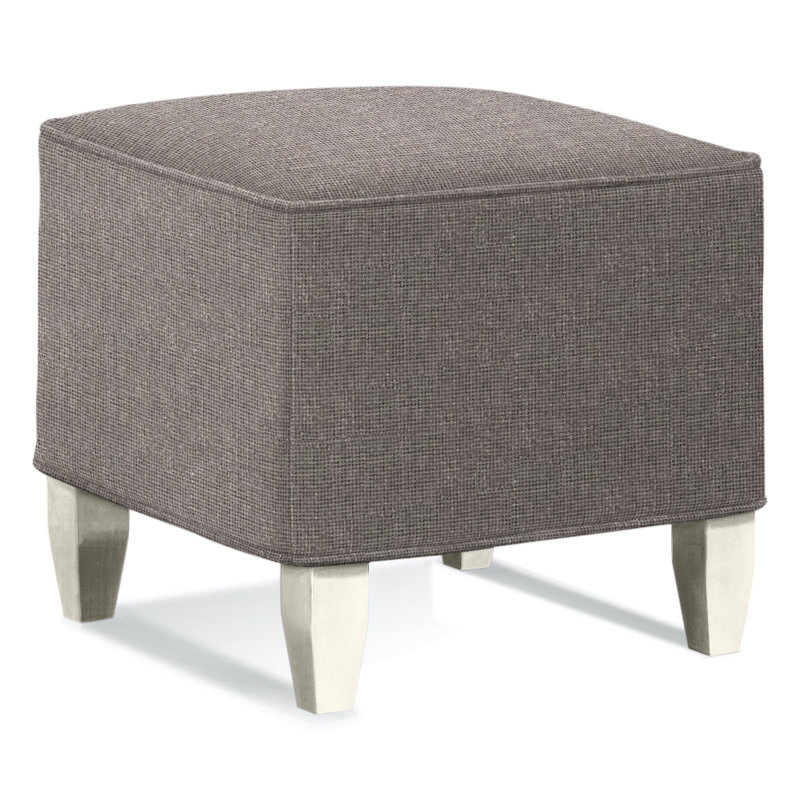 Brooklyn Square Ottoman, Brown Geometric, 0456-33, Antique Frost White