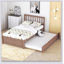 Structure de lit plateforme moderne en bois avec lit gigogne-2044829532