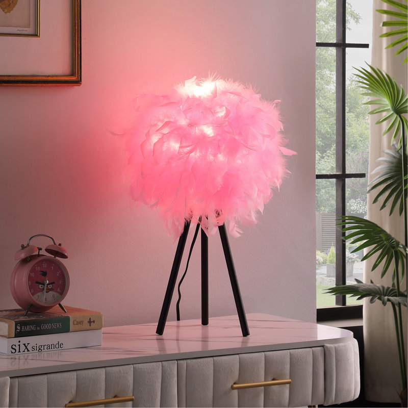Lampe de table moderne en métal 20,5 po, Rose