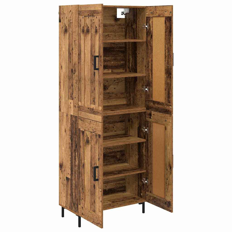  Highboard 2 Pcs Old Wood Engineered Wood, Old Wood