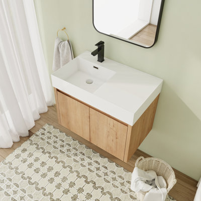 Addax 29.57'' Single Bathroom Vanity with Resin Top