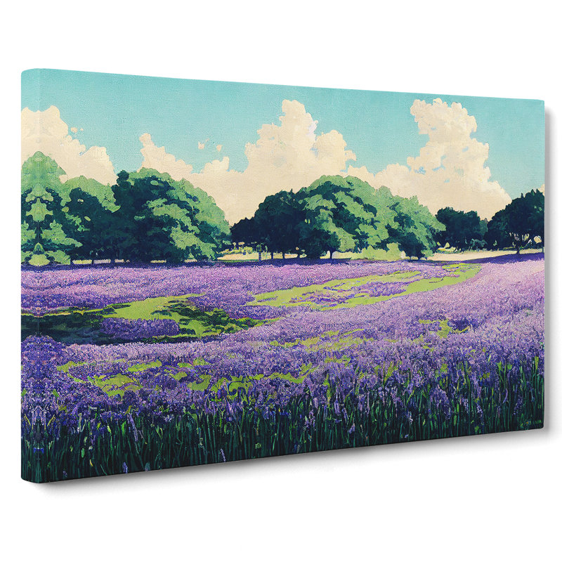 Elegant Bluebell Field - Wrapped Canvas, 35cm H x 50cm W x 3cm D