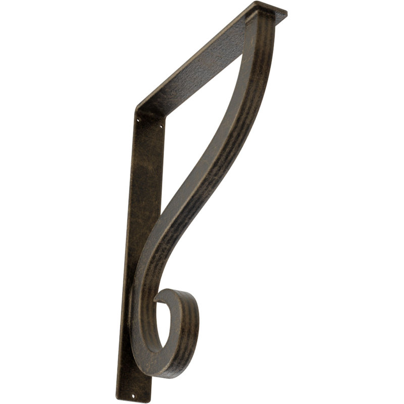 Support simple en fer forgé Ashford, Or pâle antique, H 15 po x l 2 po x P 12 po