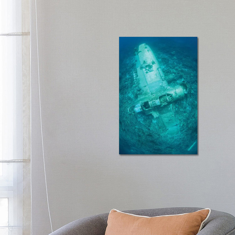 A Japanese Jake Seaplane On The Seafloor Of Palau's Lagoon 1 Piece Wrapped Canvas Wall Art