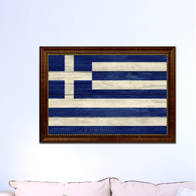 Drapeau de la campagne en grèce sur toile