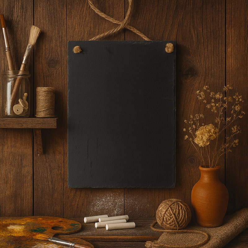 Nicola Spring - Slate Hanging Notice Board - 20 x 30cm - Natural