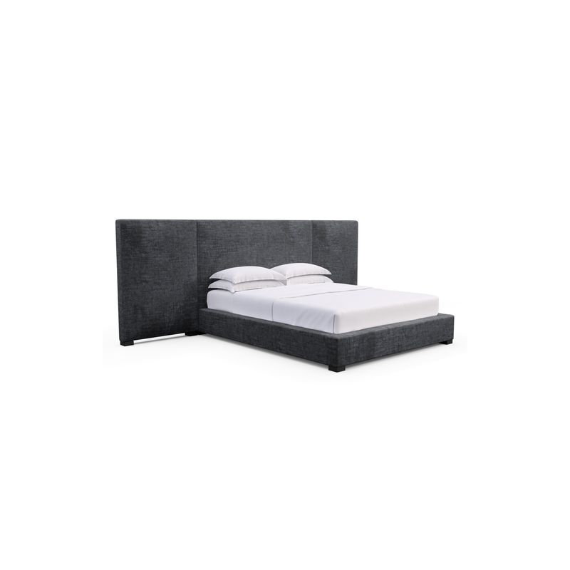 Prospect Upholstered Bed, Box Weave Linen Pumice, Queen, Weathered