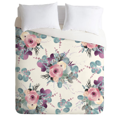 Modern & Contemporary Polyester Floral Duvet Cover