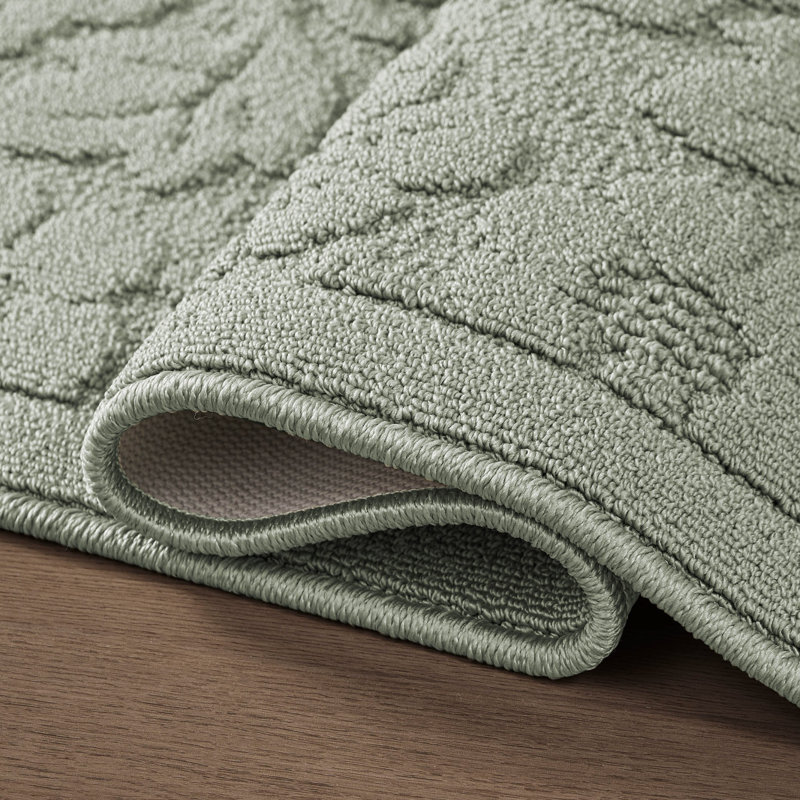 Laura Ashley Rosemoor Hi-Low Tufted Rugs, Sage, Rectangle 5' x 7'