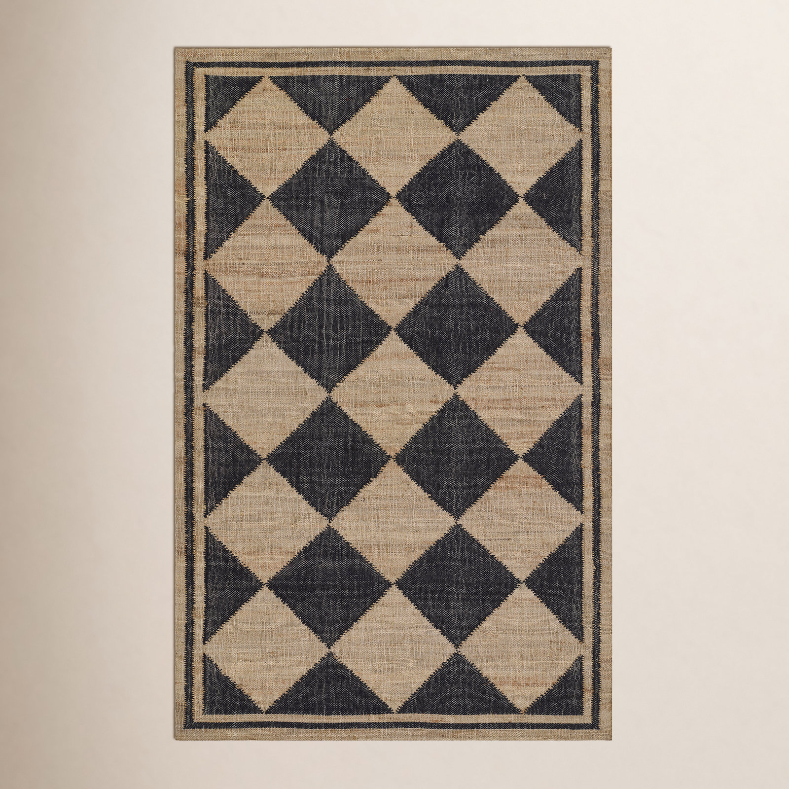 Orchard Black Hand-Woven Geometric Jute Rug, Rectangle 5' x 8'