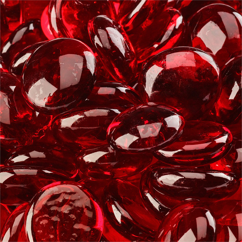10 Lb. Fire Glass, Ruby Semi-Reflective