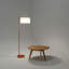 Lampe sur pied à DEL 60 po avec abat-jour tambour en tissu blanc Montage Modern, ampoule incluse-266565200-205855222