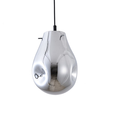 Konley 1 Light Black Pendant With Distorted Glass 