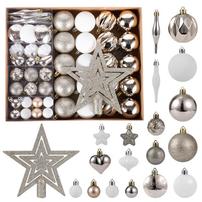 Ensemble de 72 ornements de boule de Noël, 2,36 "ornements suspendus incassables