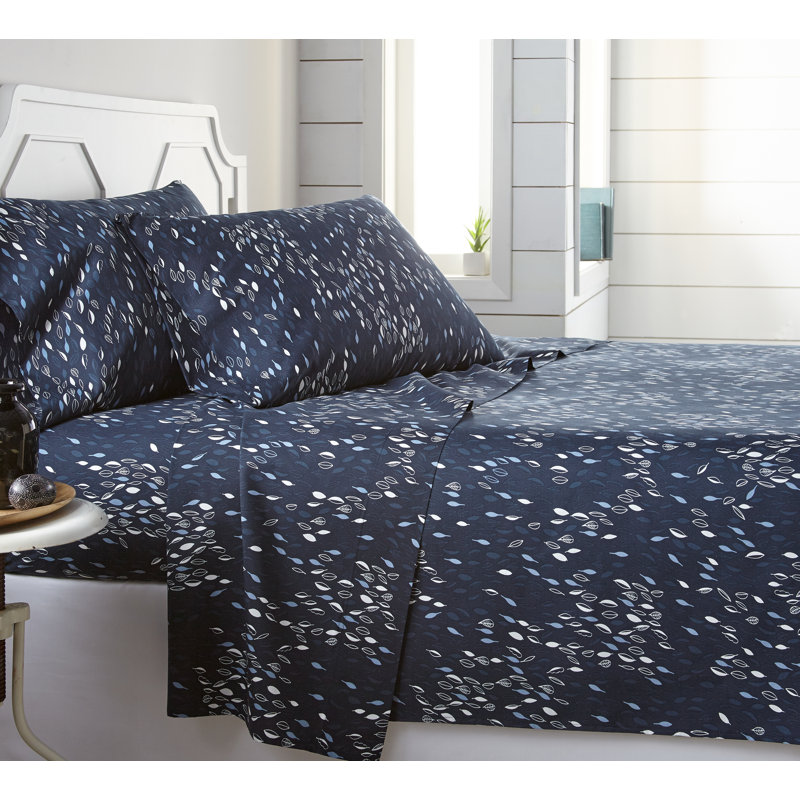 Vilano Choice Floral Microfiber Sheet Set, Twin XL, Blue