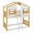Twin-On-Twin House-Style Bunk Bed Fully Equipped With Roof, Window, Door, Safety Guardrails, And Ladder-352034355
