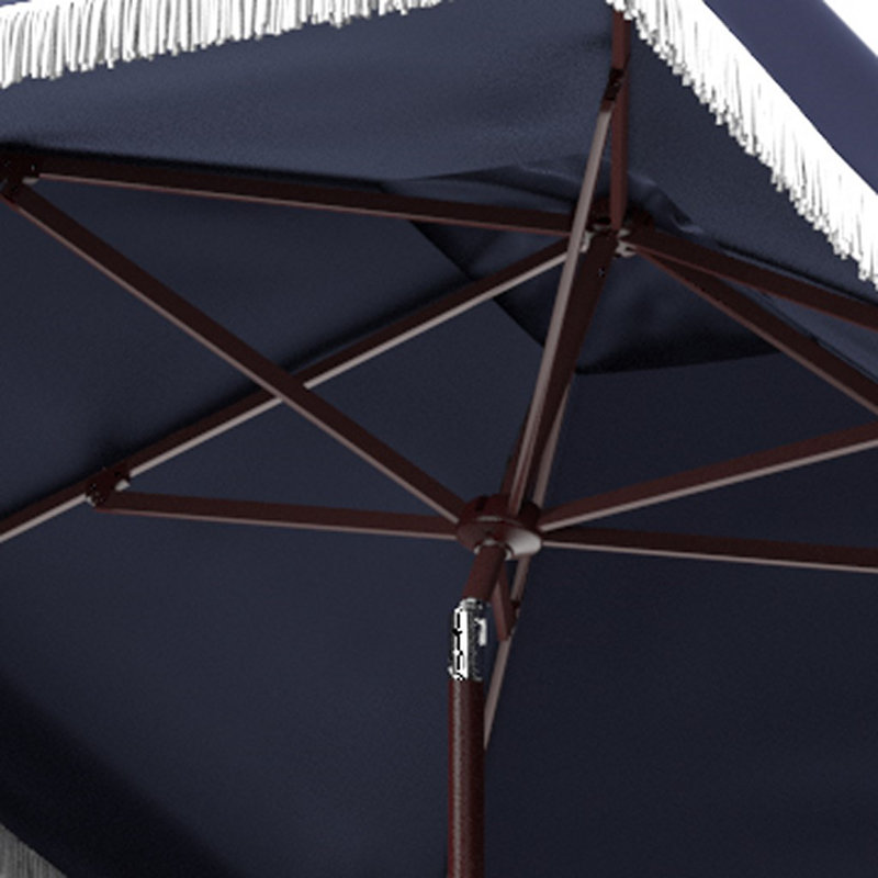 Parasol de marché carré 7,5 pi Keesee, Bleu marine/blanc