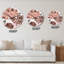 Abstraction de feuilles tropicales dans des tons de terre - Horloge murale tropicale-597549131