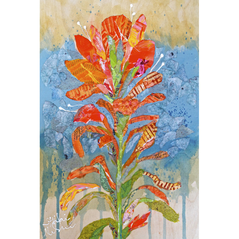 Indian Paintbrush Collage I by Elizabeth St. Hilaire - Wrapped Canvas Painting, 91cm H x 61cm W x 3.8cm D