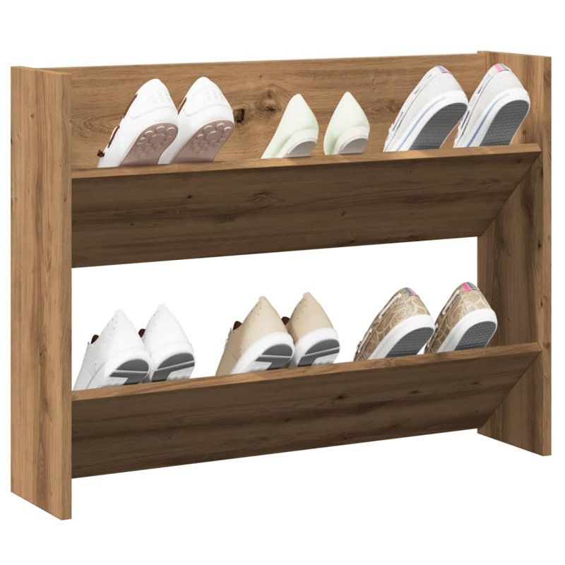 12 Pair Shoe Rack, Artisan Oak, 2