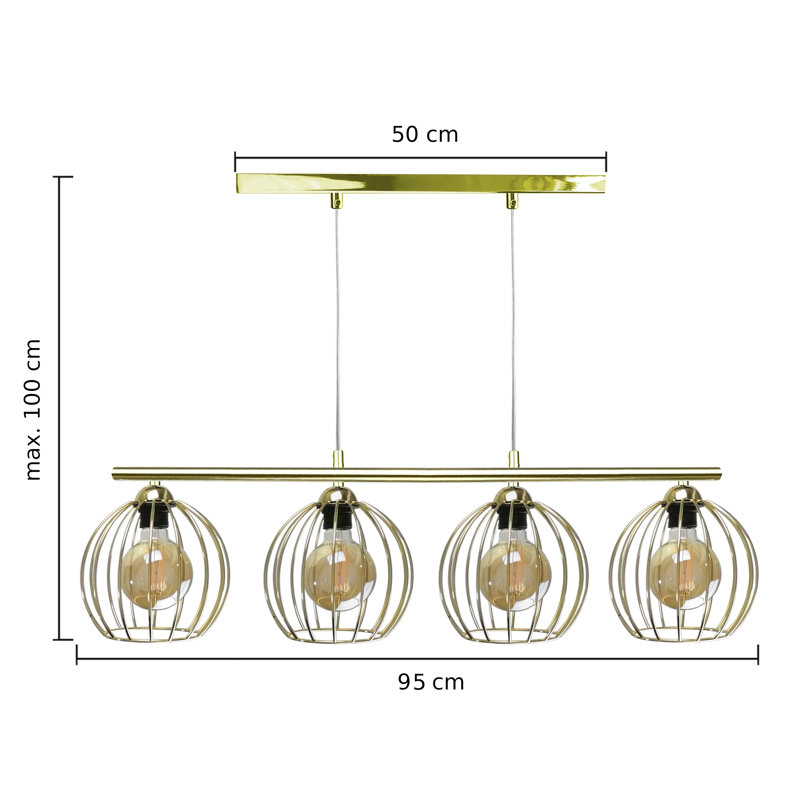 Gharass 4 - Light Kitchen Island Pendant, Gold