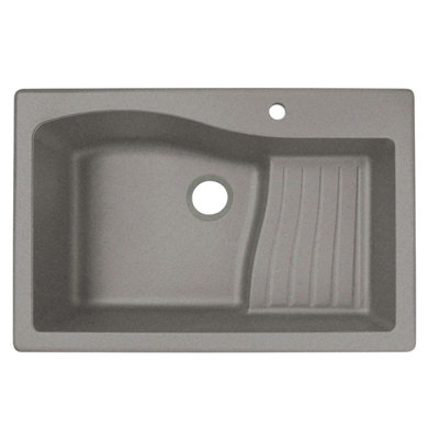 Évier de cuisine à double cuve à montage sur plan en granite 33 po x 22 po