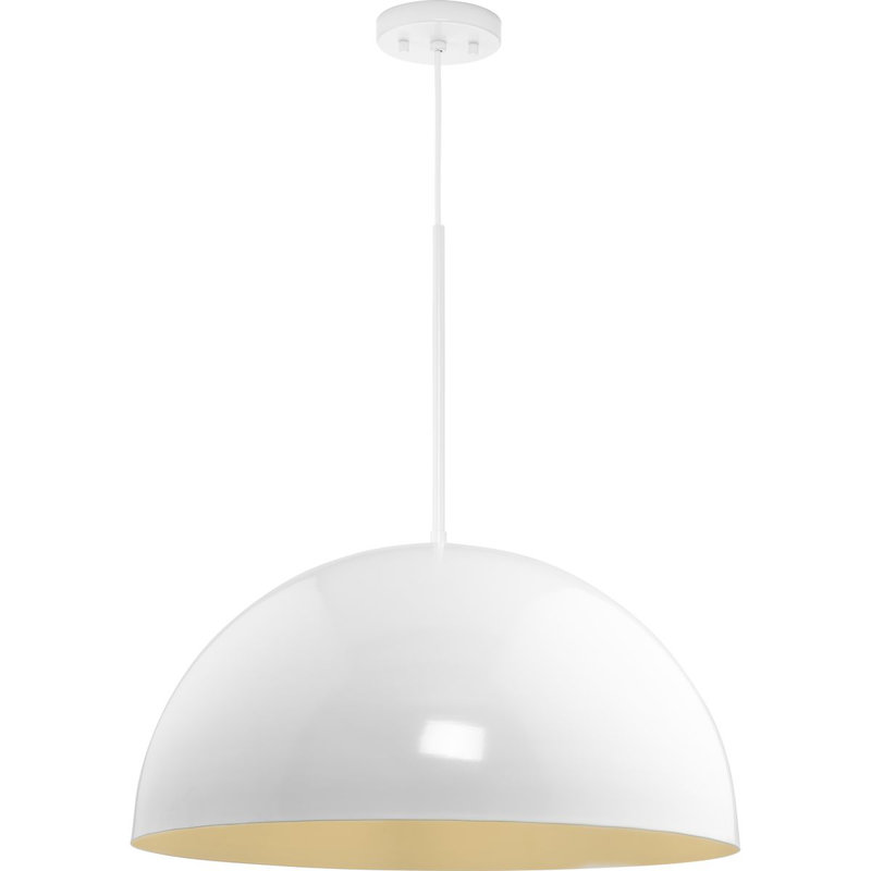 Ashantae 1 - Light Dome Pendant, White, 124.5" H x 23.62" W x 23.62" D