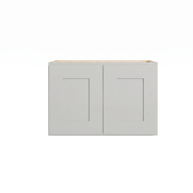 Armoire murale moderne de style Shaker, structure en bouleau massif, caisson en contreplaqué plaqué bouleau, fini mat doux à base d'eau, étagère réglable, plusieurs largeurs (9" à 39")