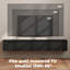 Meuble télé mural avec rangement, console multimédia flottante, noir