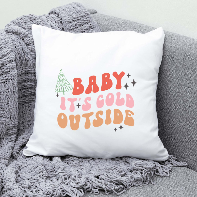 ChristmasCuteQuotes-01 Reversible Throw Pillow, 14" x 14"
