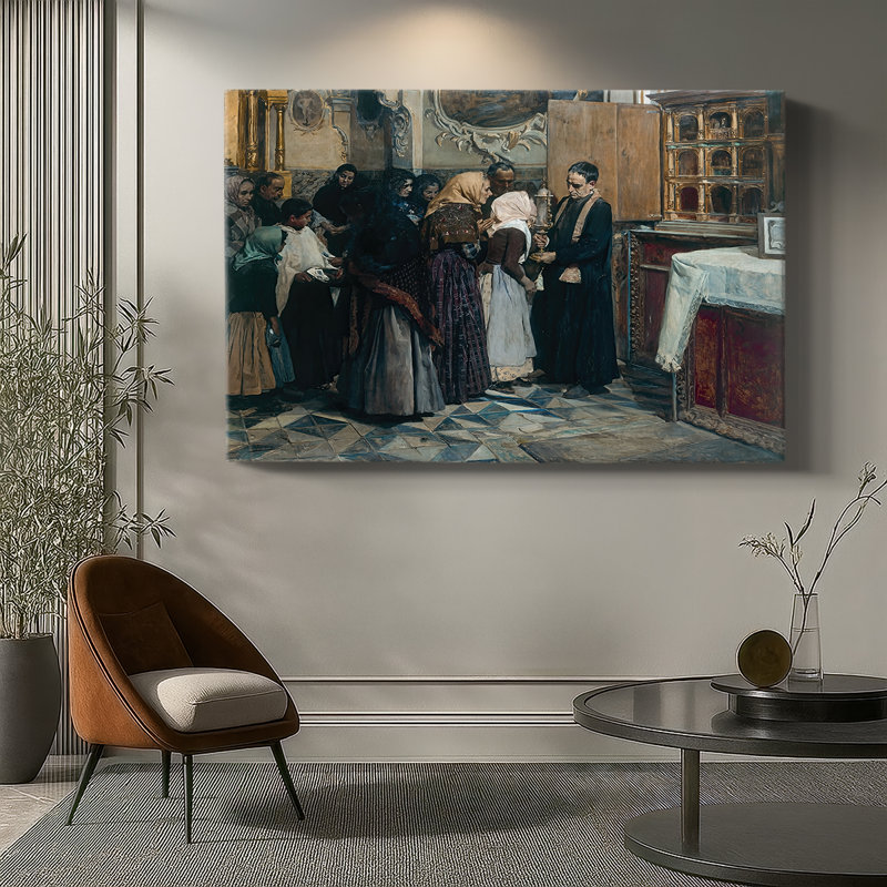 Joaquin Sorolla «Kissing the Relic (El Beso de la reliquia)», reproduction d'art sur toile de qualité musée, 40 x 60