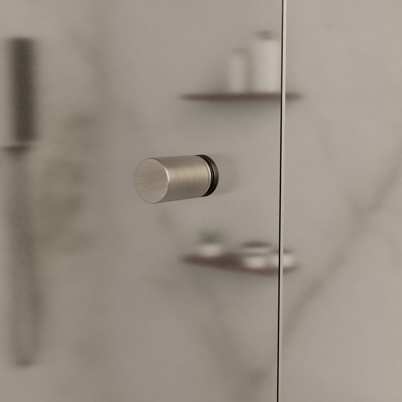 Poignée de porte de douche cylindrique à simple face pour finition en nickel brossé de 1/4 po à 1/2 po (6 à 12 mm) d'épaisseur