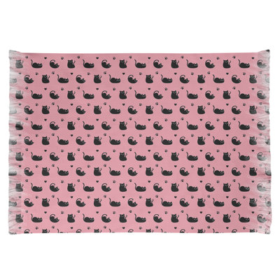 Tapis rose à motif de chat Mcguigan