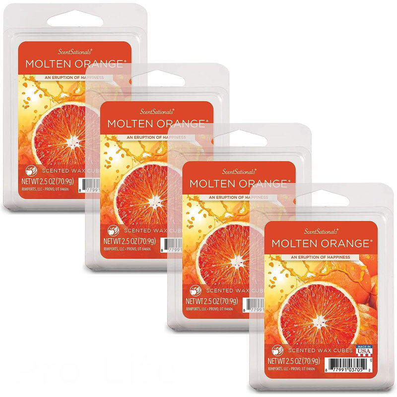 Collection de fond de cire ScentSationals 4PK, Orange fusionnée