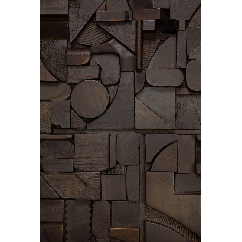 Handmade Solid Wood Wall Decor, Dark Brown, 36" H x 47" W x 2" D