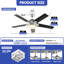 Ventilateur de plafond 52 po avec lumières DEL Lafay