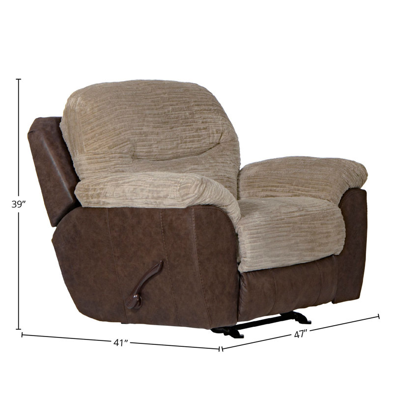 Fauteuil inclinable standard oscillant de 47 po de large Ransey