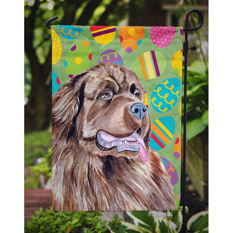 Atara Double Sided 15'' H x 11'' W Polyester Animal Garden Flag, Newfoundland